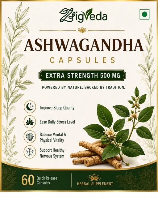 Zigveda Ashwagandha capsules for everyday wellness
