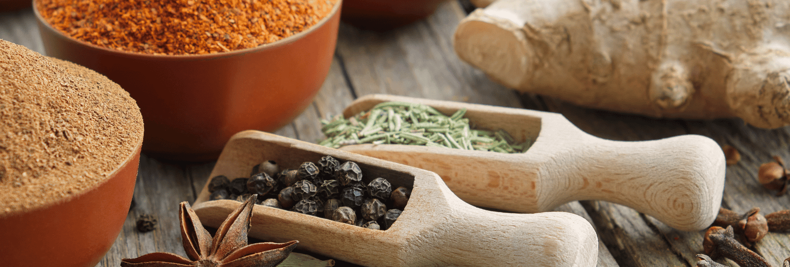 Herbal spices and botanicals arranged for the Zigveda wellness journal